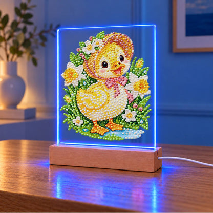 Duckling in a Spring Bonnet (Light-Up Pearl Painting)