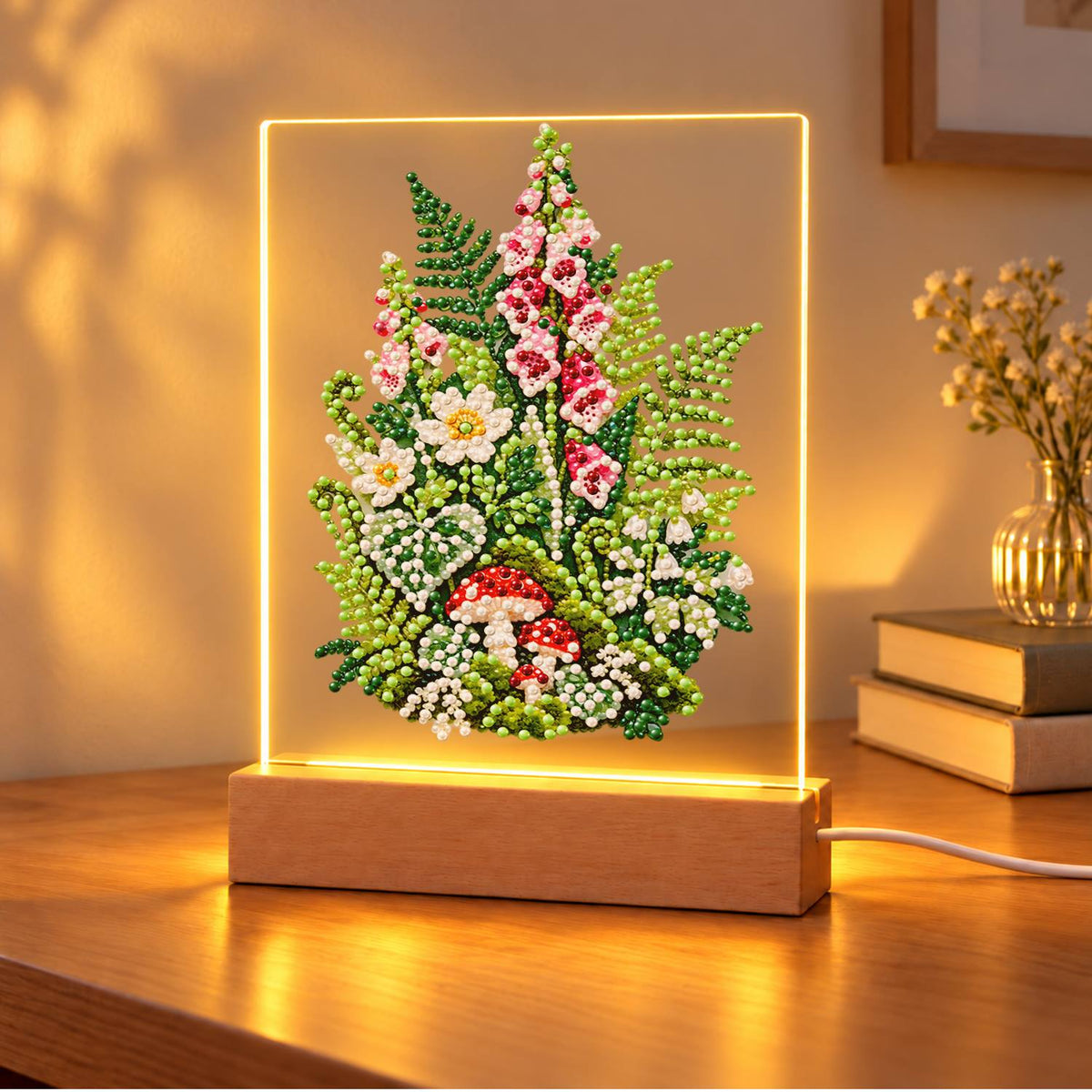 Foxgloves, Ferns and Toadstools (Light-Up Pearl Painting)