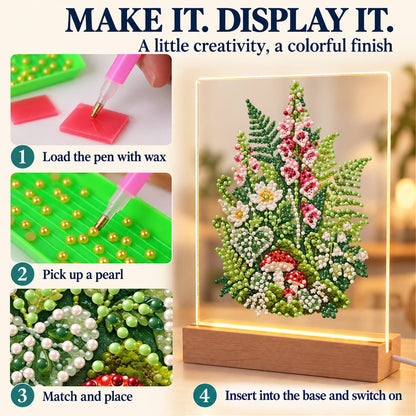 Foxgloves, Ferns and Toadstools (Light-Up Pearl Painting)