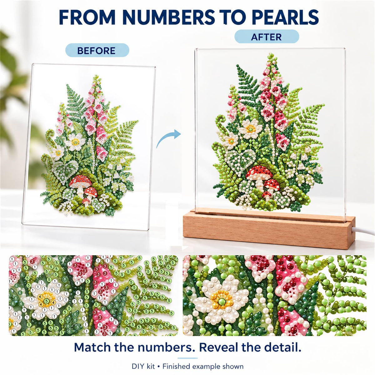 Foxgloves, Ferns and Toadstools (Light-Up Pearl Painting)