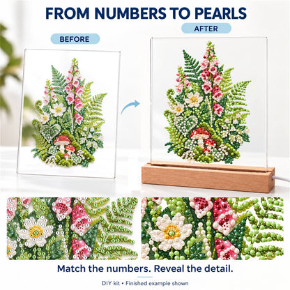 Foxgloves, Ferns and Toadstools (Light-Up Pearl Painting)