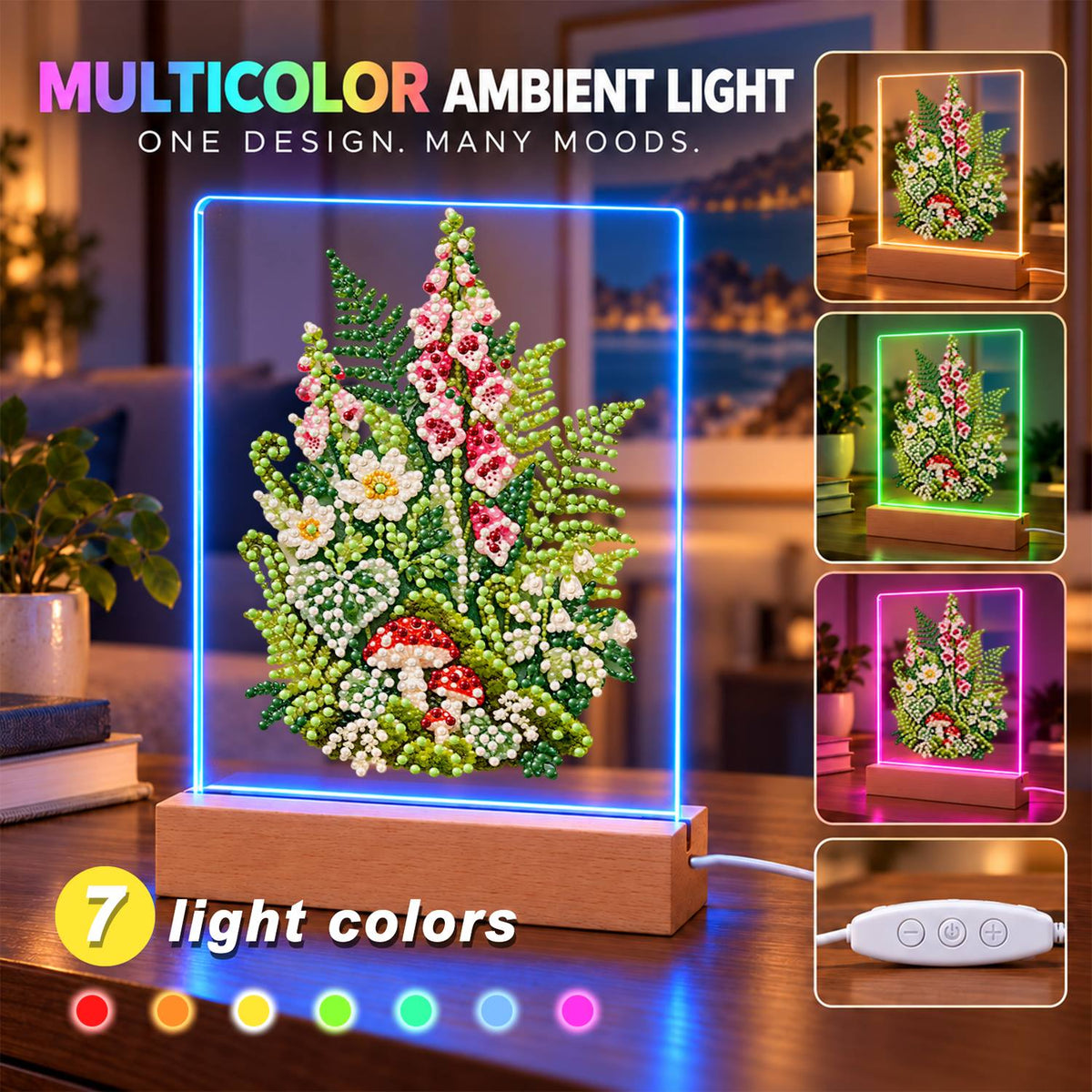 Foxgloves, Ferns and Toadstools (Light-Up Pearl Painting)
