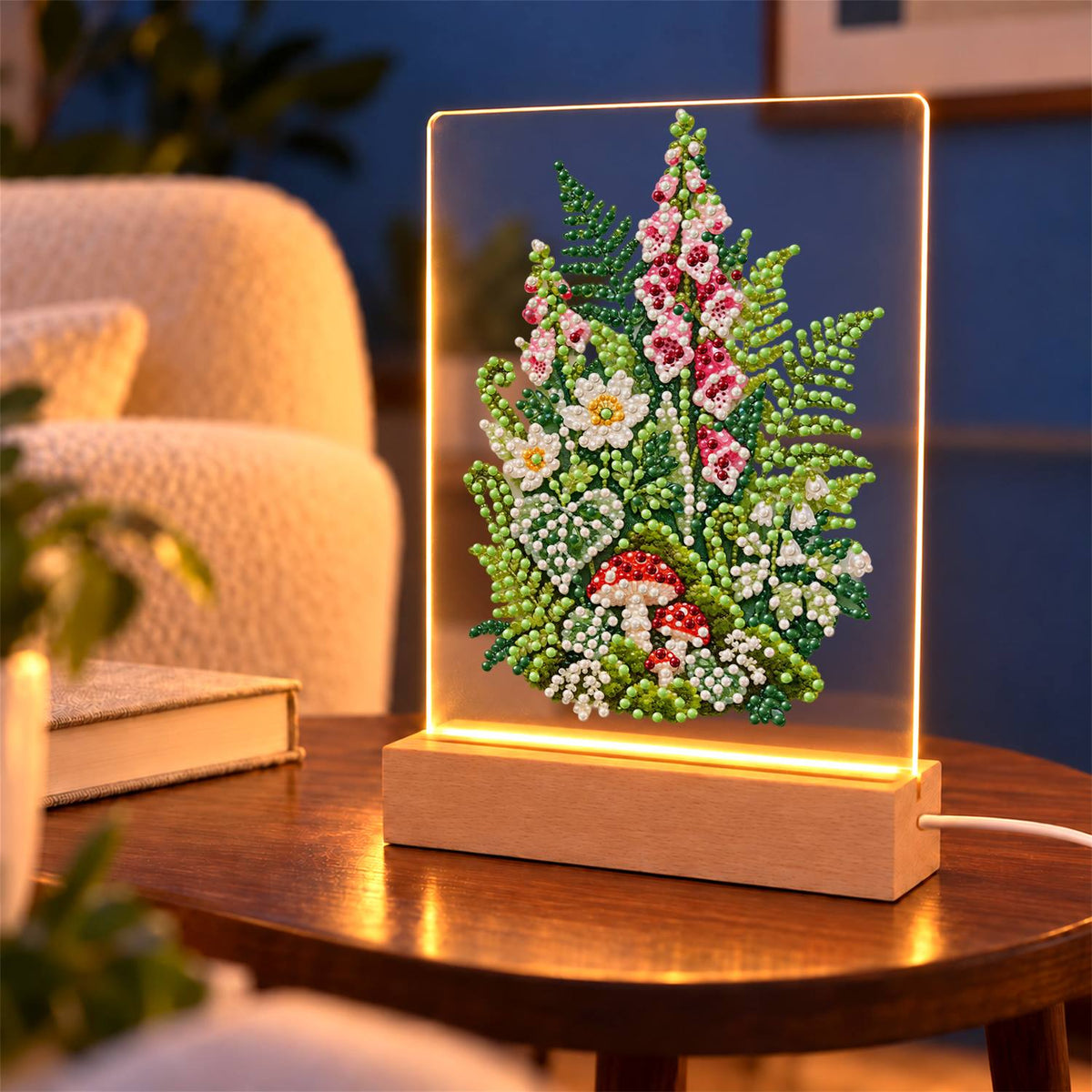 Foxgloves, Ferns and Toadstools (Light-Up Pearl Painting)