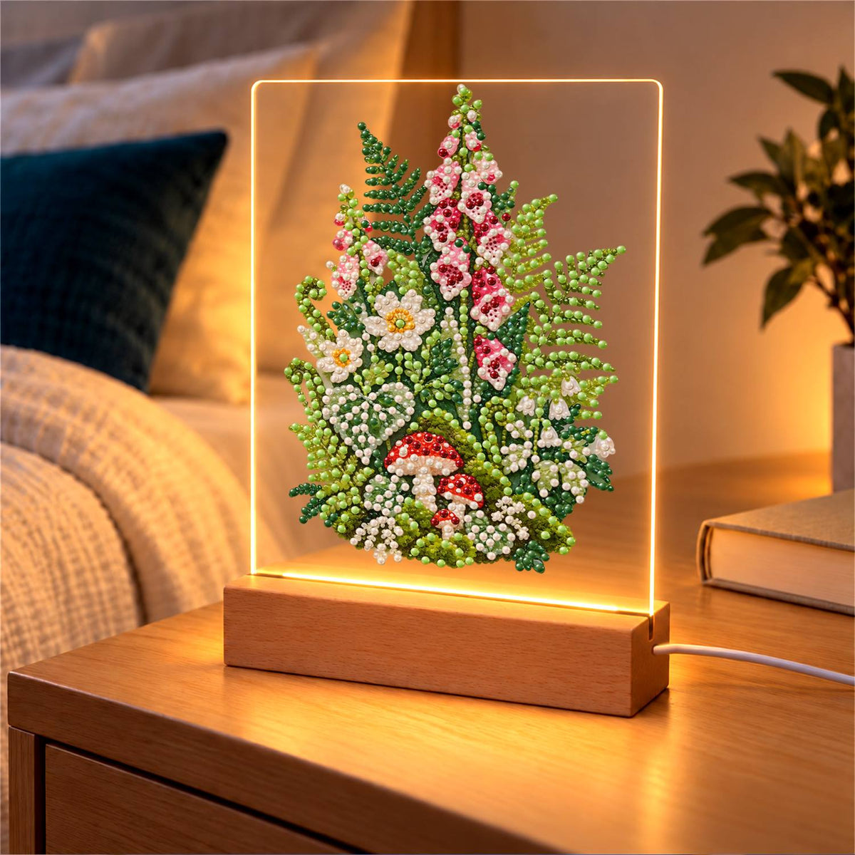Foxgloves, Ferns and Toadstools (Light-Up Pearl Painting)