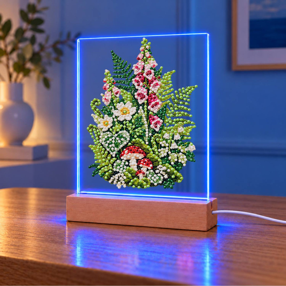 Foxgloves, Ferns and Toadstools (Light-Up Pearl Painting)