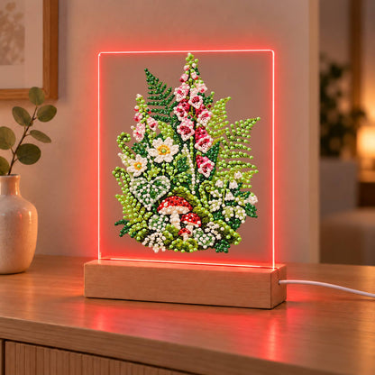Foxgloves, Ferns and Toadstools (Light-Up Pearl Painting)