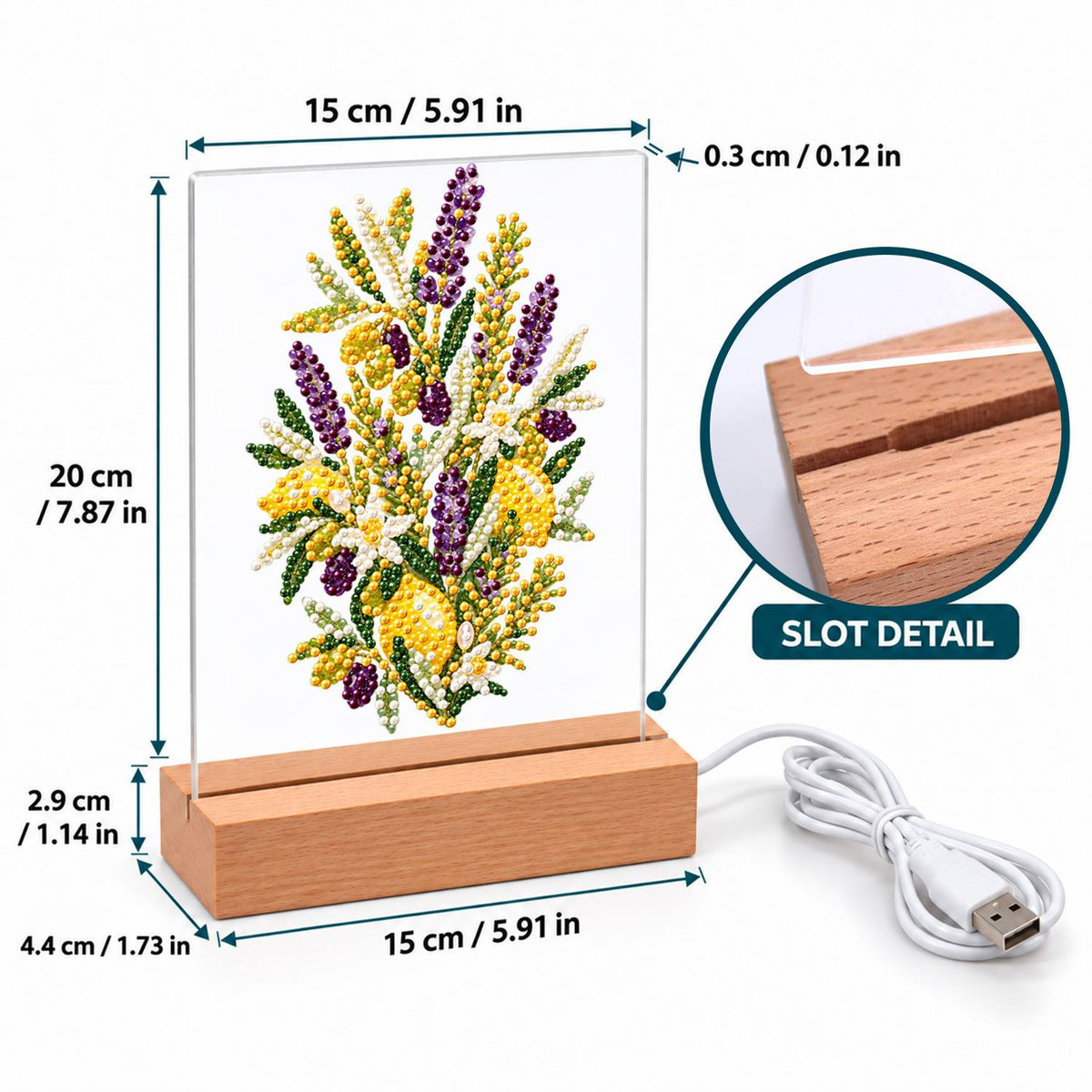Lavender and Lemon Sprigs (Light-Up Pearl Painting)