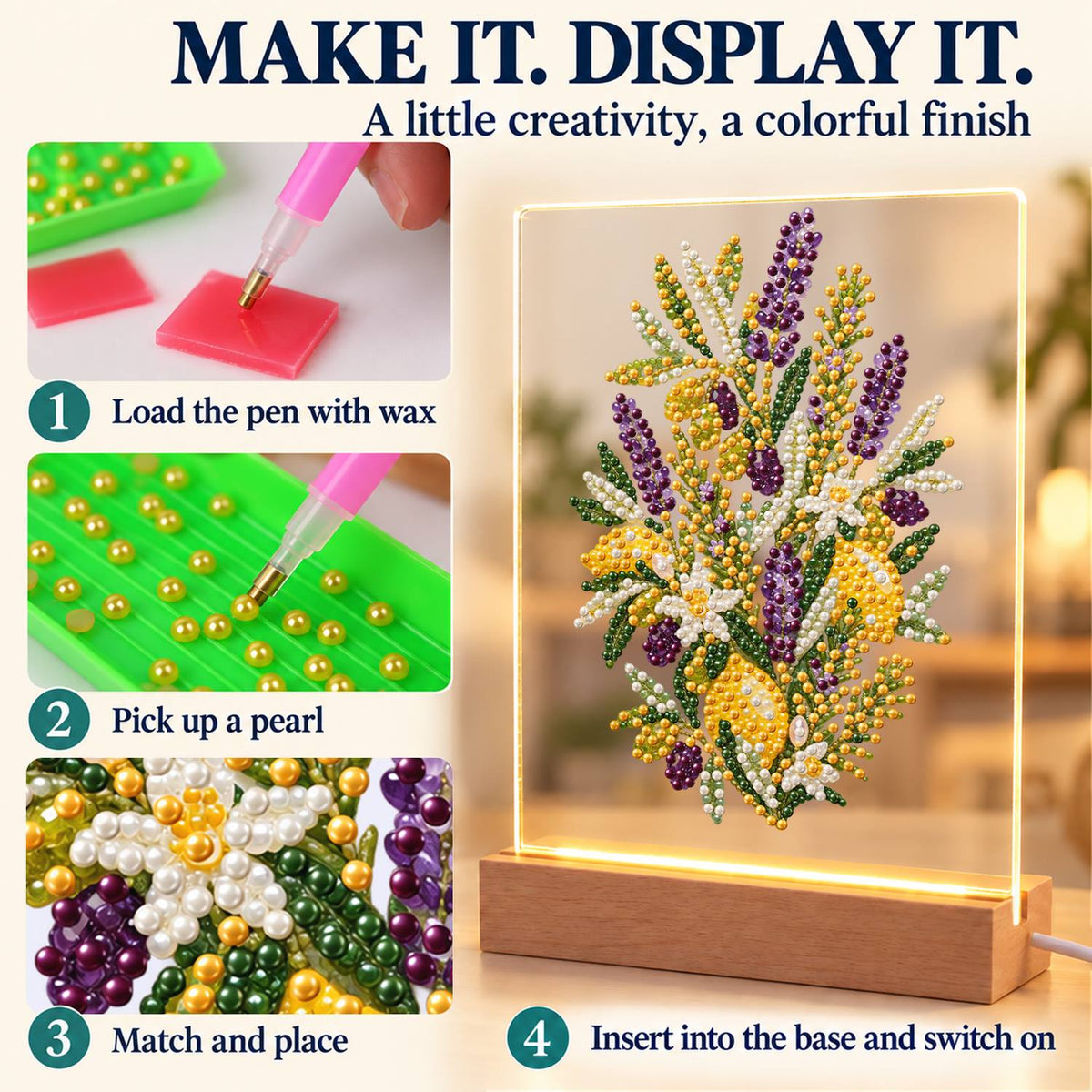 Lavender and Lemon Sprigs (Light-Up Pearl Painting)