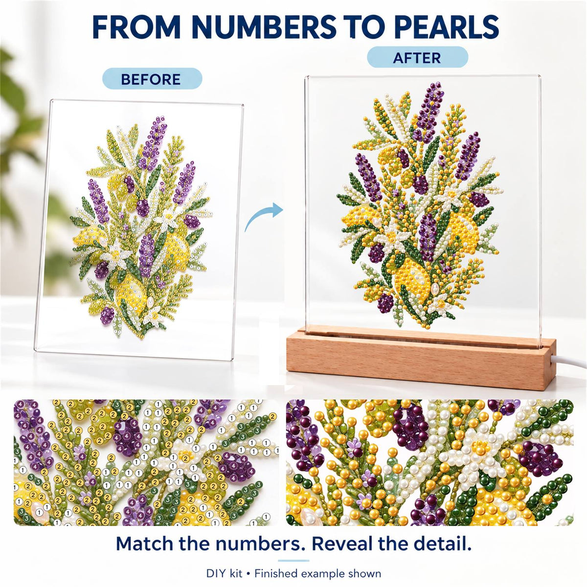 Lavender and Lemon Sprigs (Light-Up Pearl Painting)