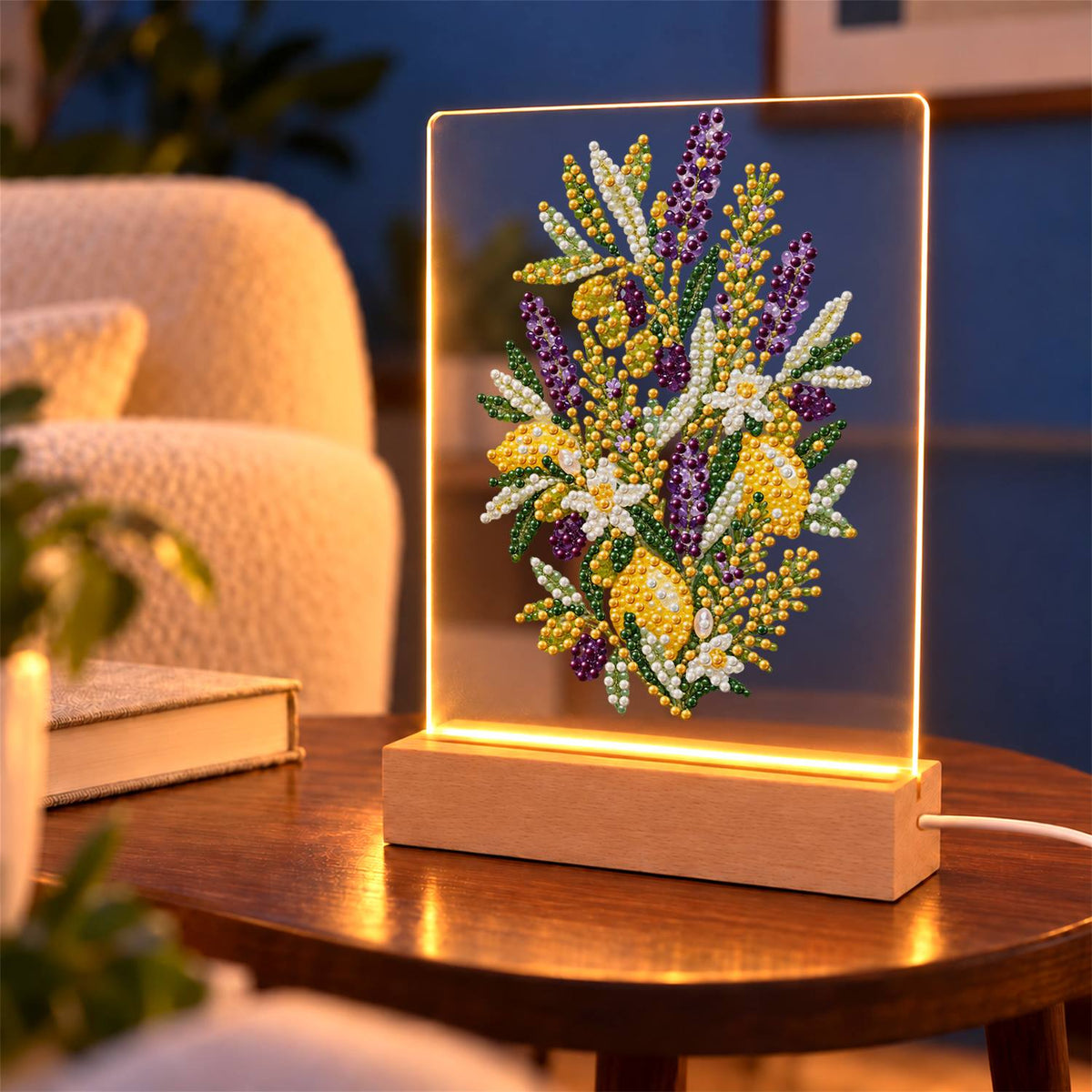 Lavender and Lemon Sprigs (Light-Up Pearl Painting)