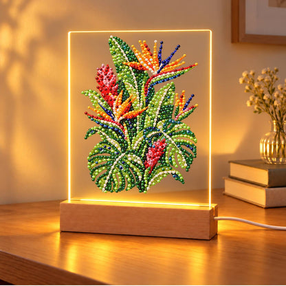 Bird of Paradise and Monstera (Light-Up Pearl Painting)