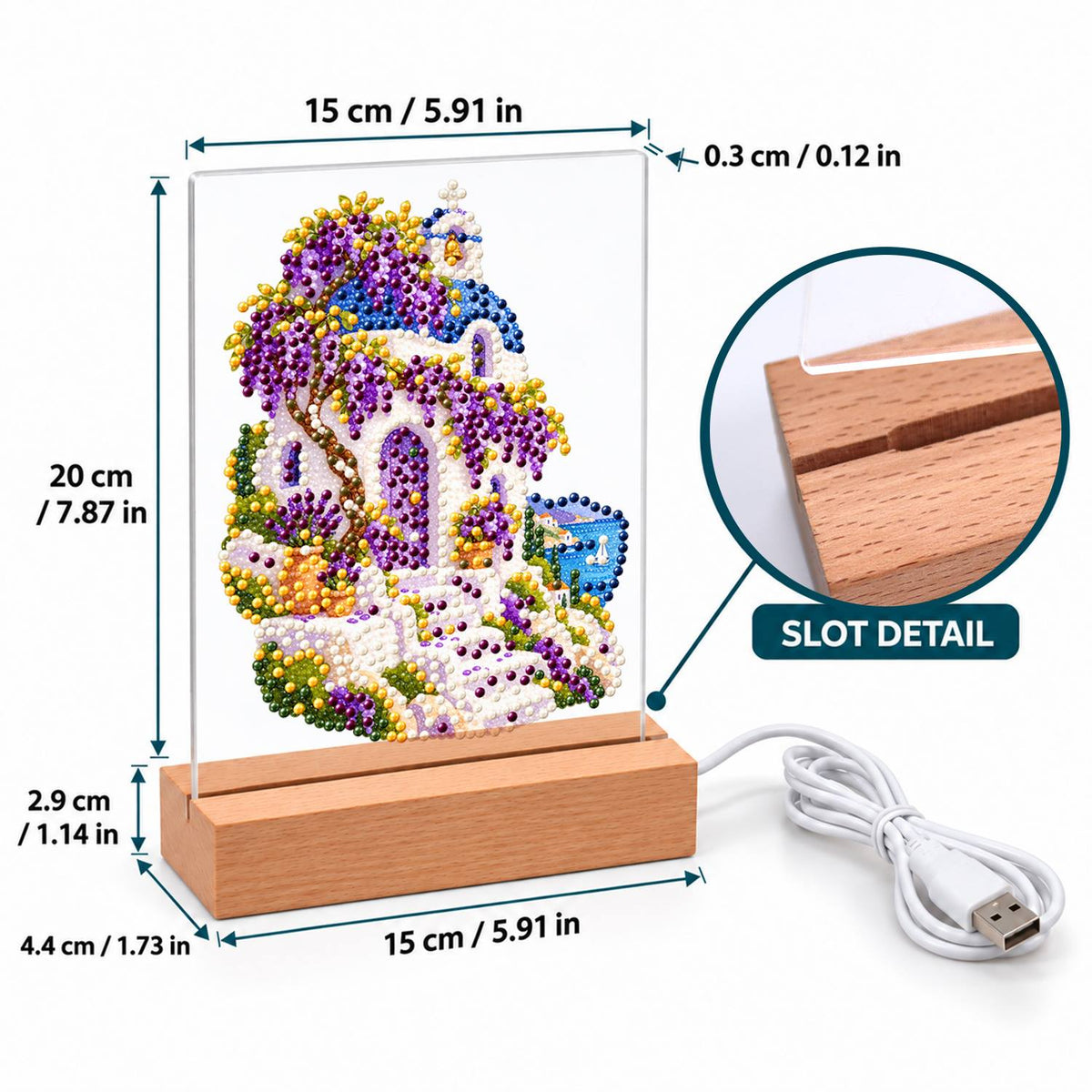 Whitewashed Steps Under Wisteria (Light-Up Pearl Painting)