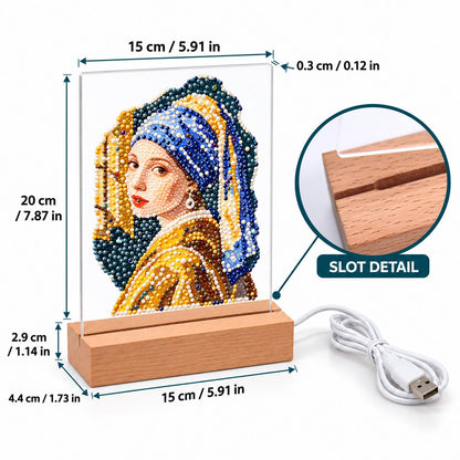 Girl in a Blue Turban (Light-Up Pearl Painting)