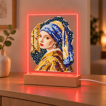 Girl in a Blue Turban (Light-Up Pearl Painting)