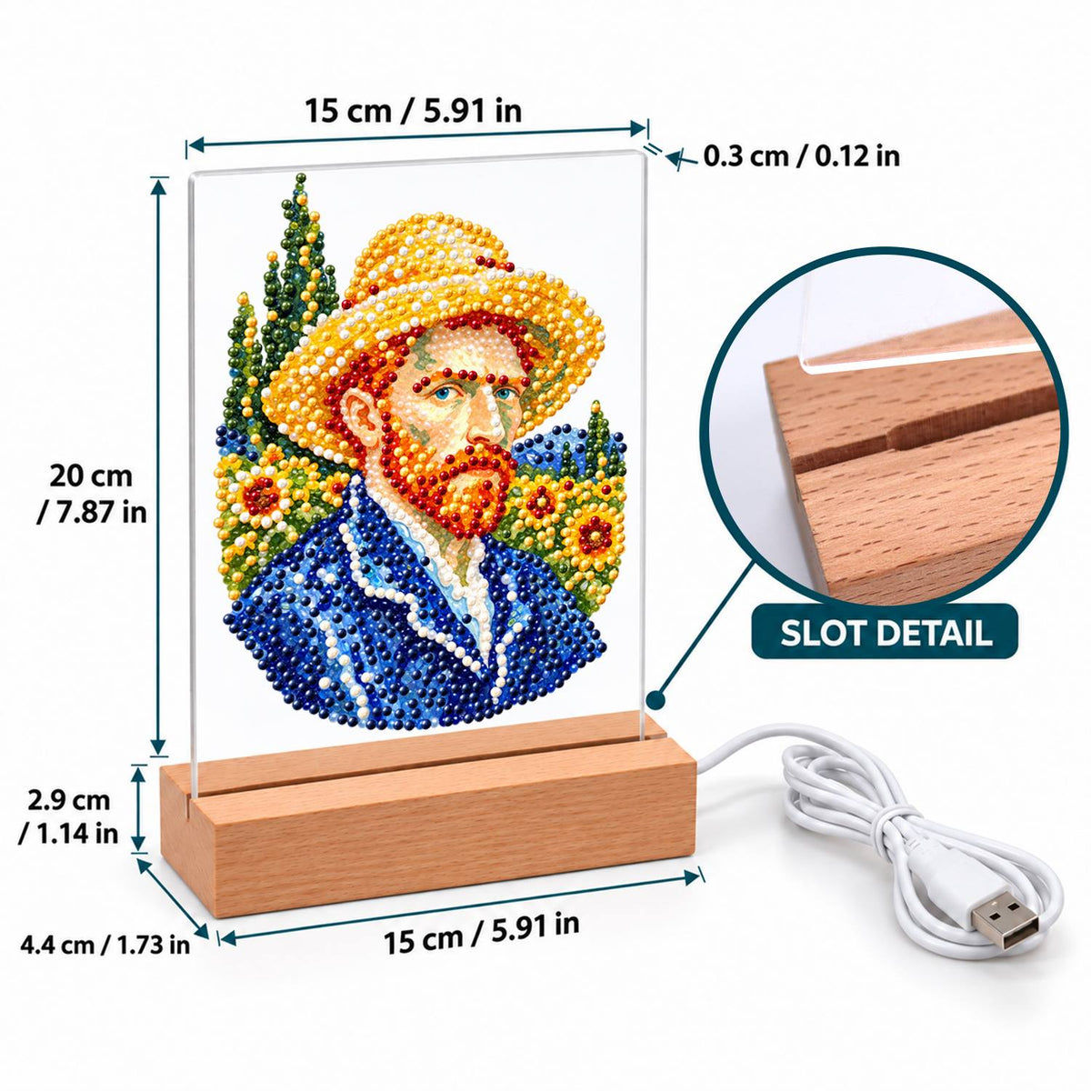 Red-Bearded Painter in a Straw Hat (Light-Up Pearl Painting)