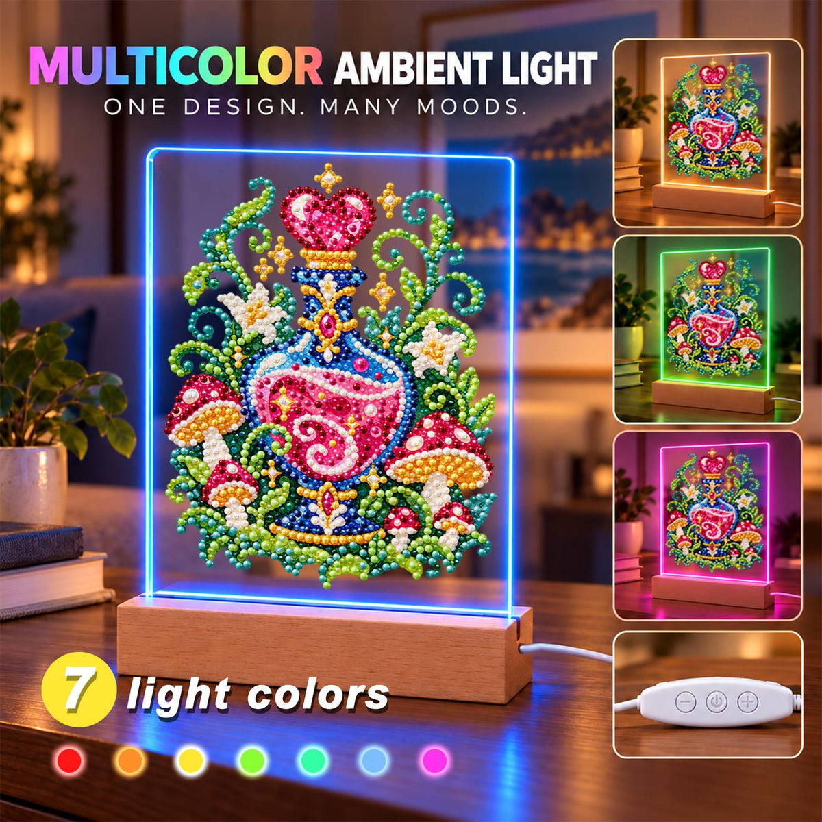 Love Potion Among Toadstools (Light-Up Pearl Painting)