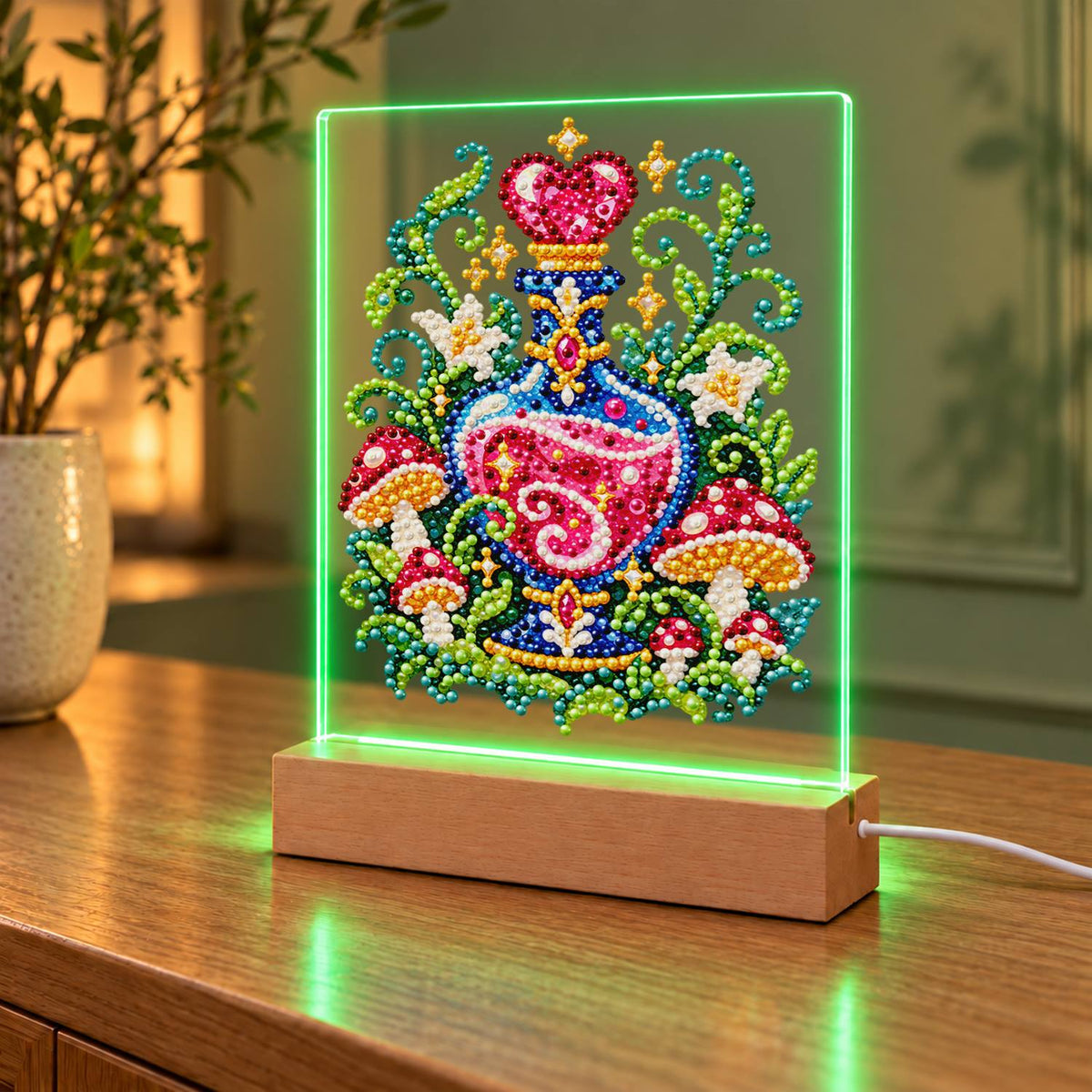 Love Potion Among Toadstools (Light-Up Pearl Painting)