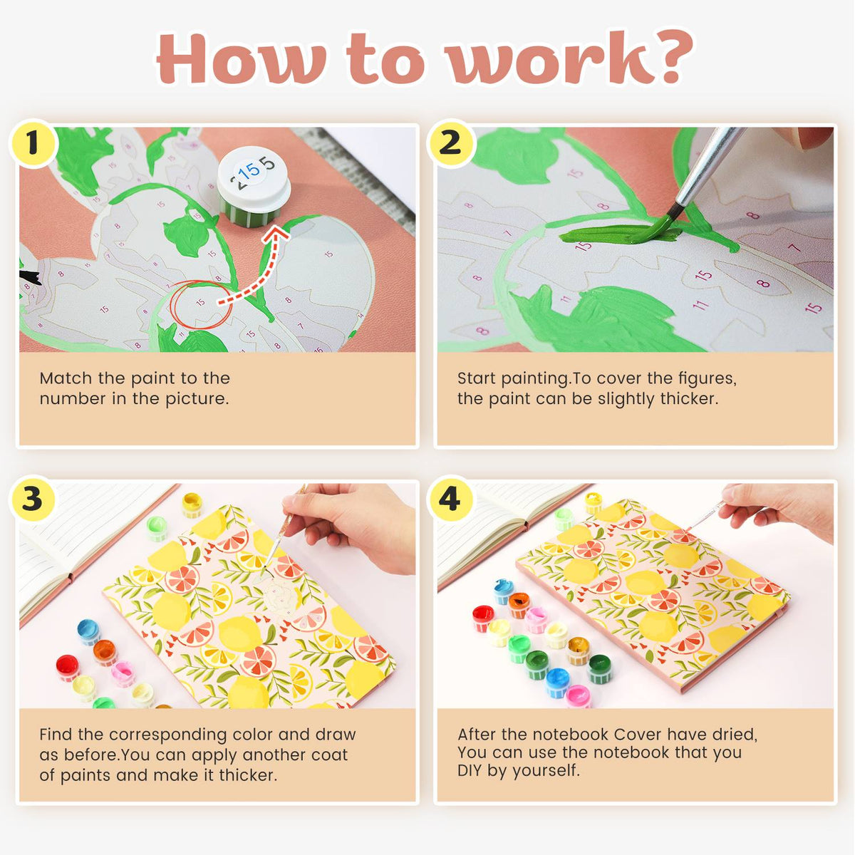 Lemon and Grapefruit Medley paint by numbers notebook – image 24