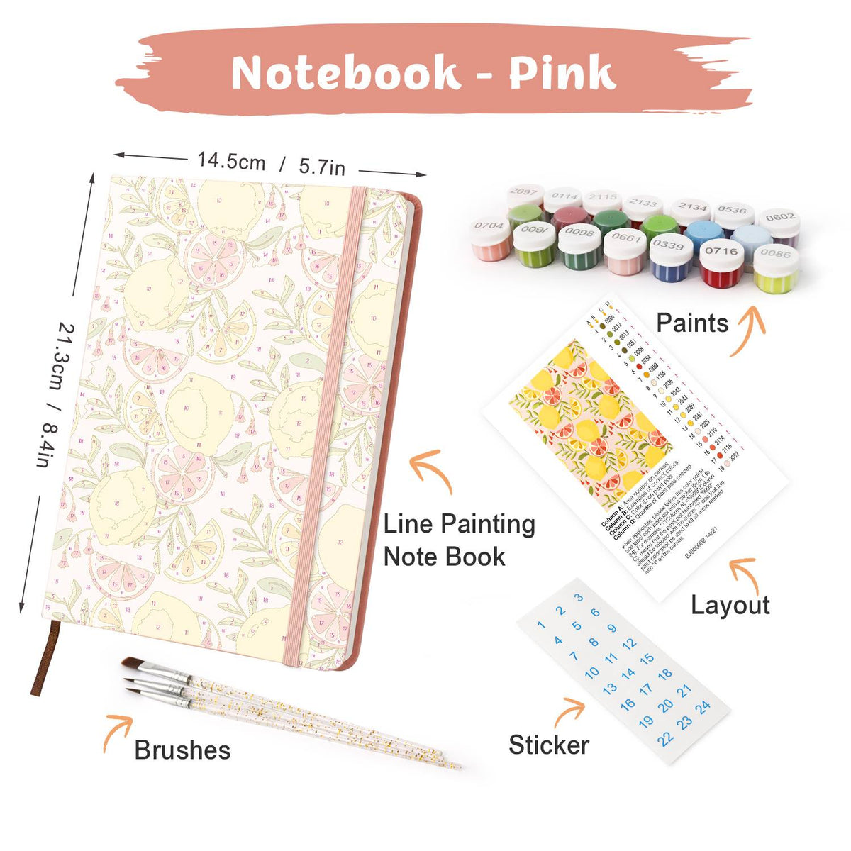 Lemon and Grapefruit Medley paint by numbers notebook – image 30