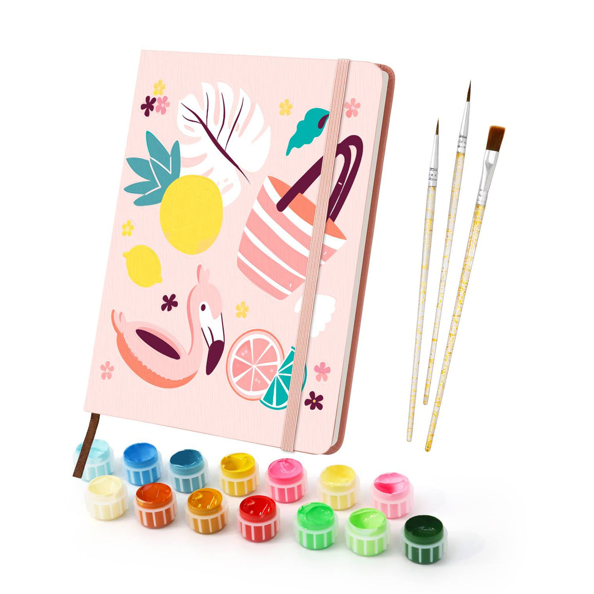 Flamingo Float Beach Day paint by numbers notebook – image 2