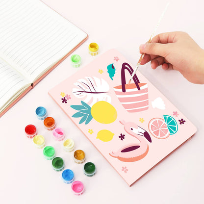 Flamingo Float Beach Day paint by numbers notebook – image 4