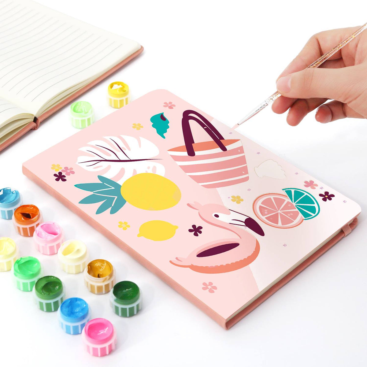 Flamingo Float Beach Day paint by numbers notebook – image 7