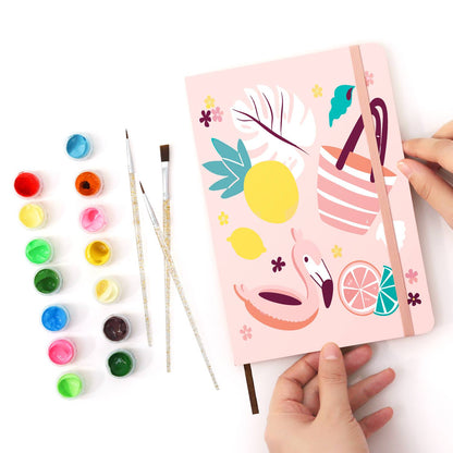 Flamingo Float Beach Day paint by numbers notebook – image 21