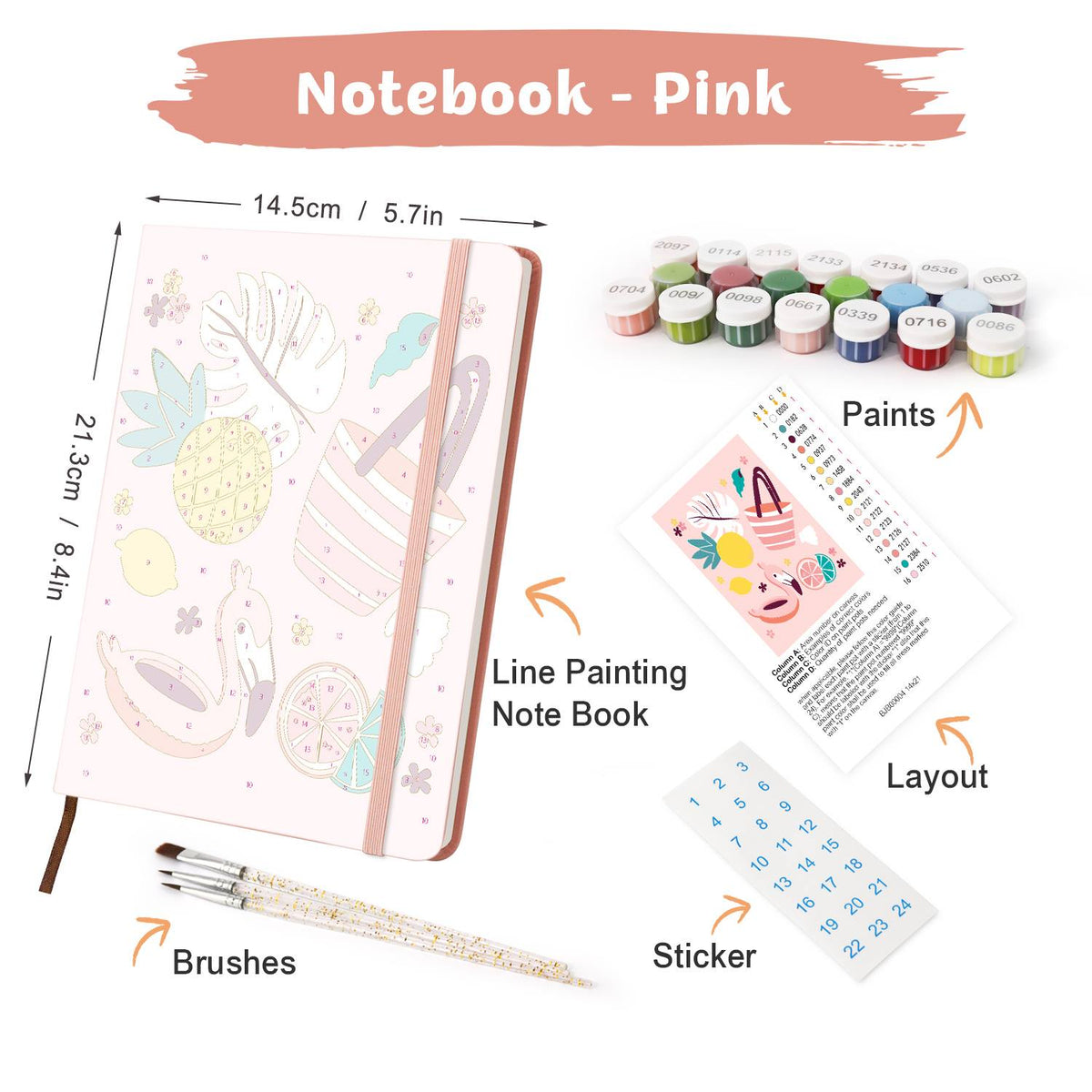 Flamingo Float Beach Day paint by numbers notebook – image 30