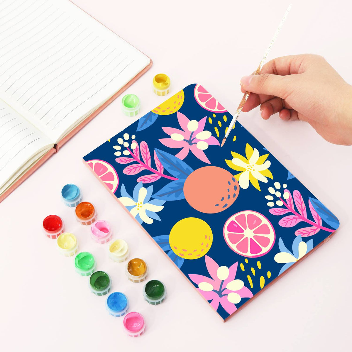 Midnight Citrus and Blooms paint by numbers notebook – image 4