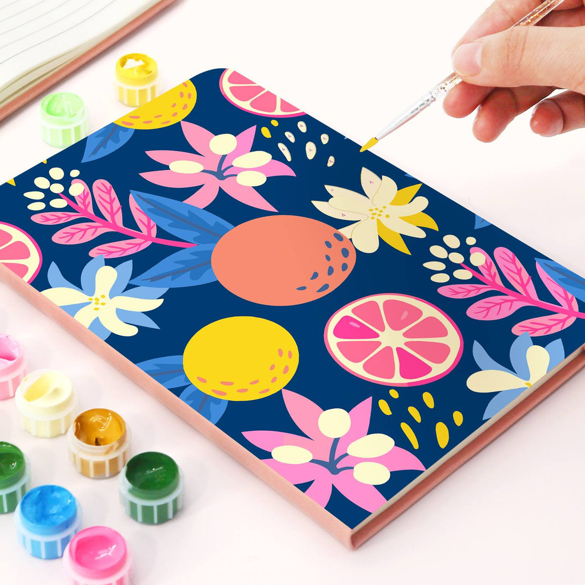 Midnight Citrus and Blooms paint by numbers notebook – image 5