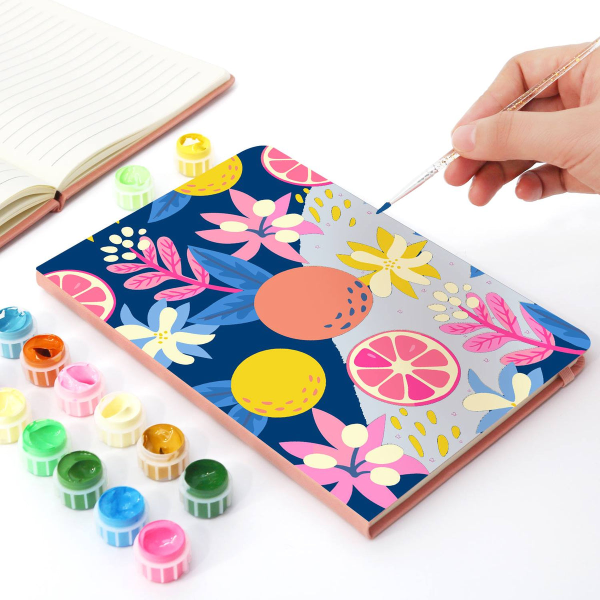 Midnight Citrus and Blooms paint by numbers notebook – image 7