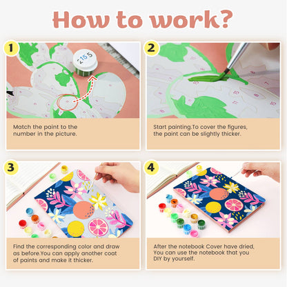 Midnight Citrus and Blooms paint by numbers notebook – image 24