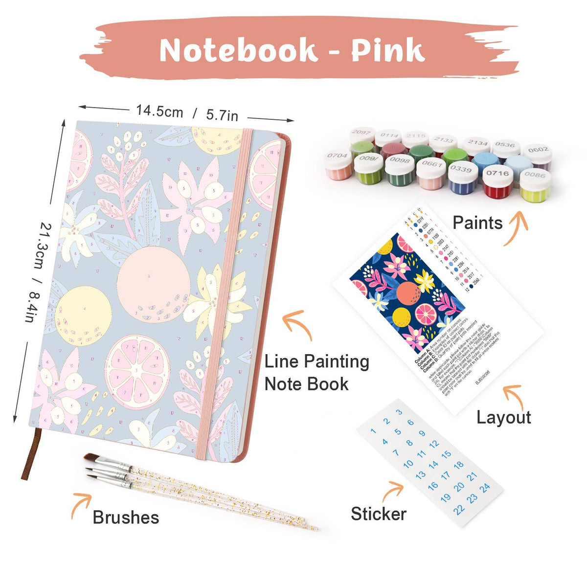 Midnight Citrus and Blooms paint by numbers notebook – image 30