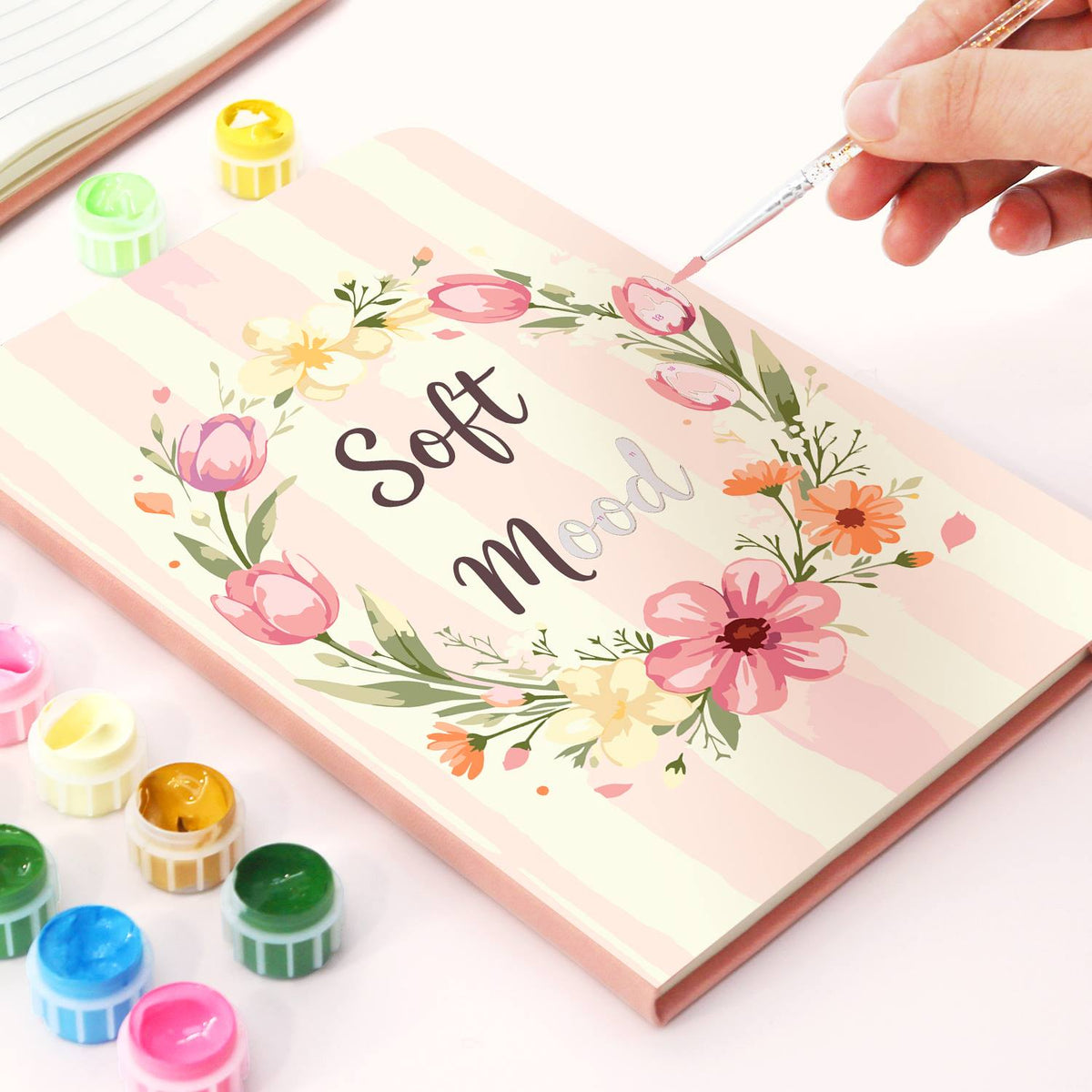 Blush Tulip Wreath paint by numbers notebook – image 5