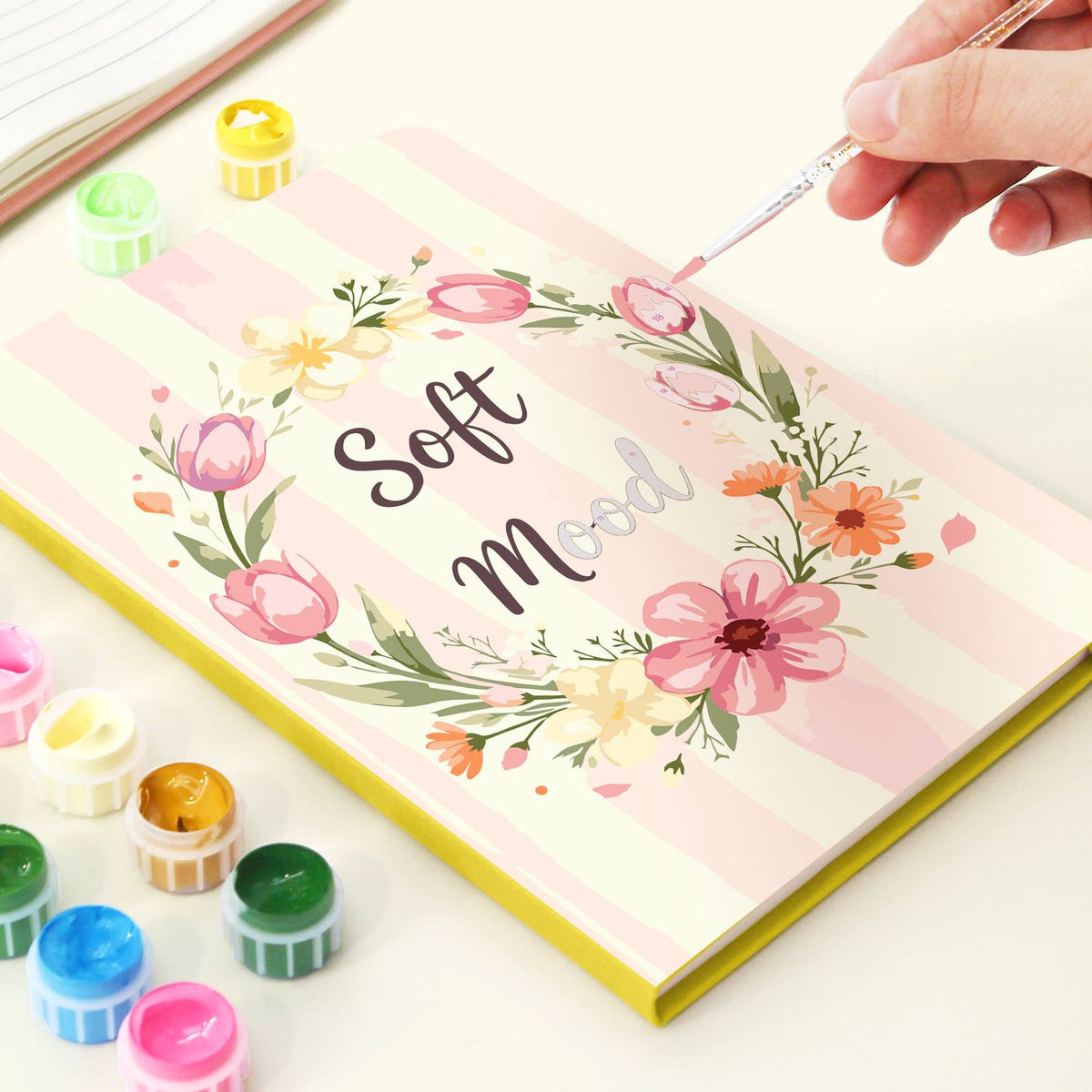 Blush Tulip Wreath paint by numbers notebook – image 6