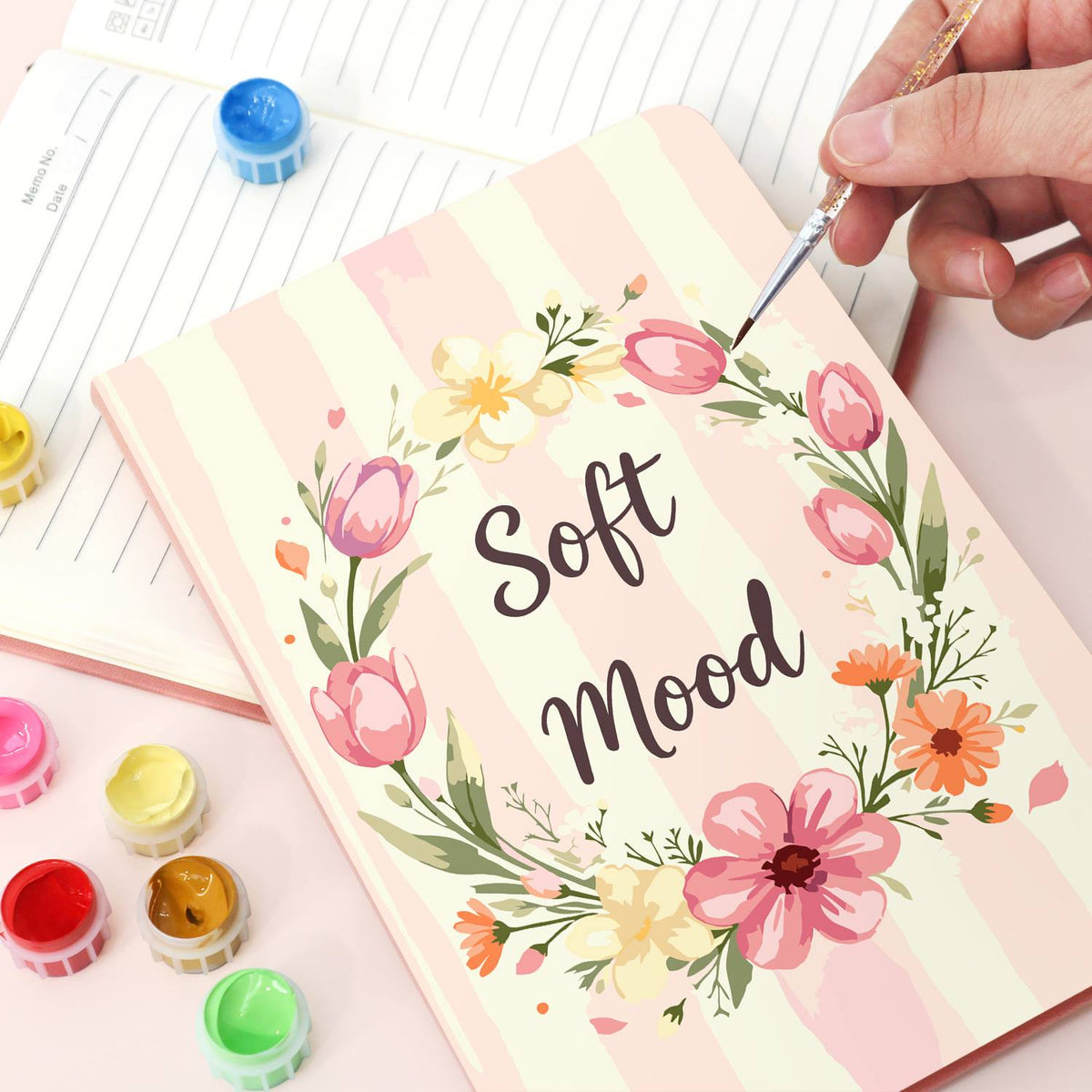Blush Tulip Wreath paint by numbers notebook – image 20