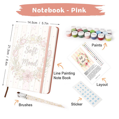 Blush Tulip Wreath paint by numbers notebook – image 30