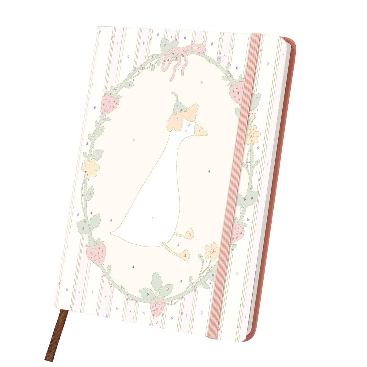 Flower-Crowned Goose in Berries paint by numbers notebook – image 9