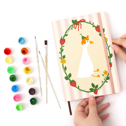 Flower-Crowned Goose in Berries paint by numbers notebook – image 21