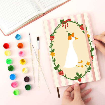Flower-Crowned Goose in Berries paint by numbers notebook – image 22