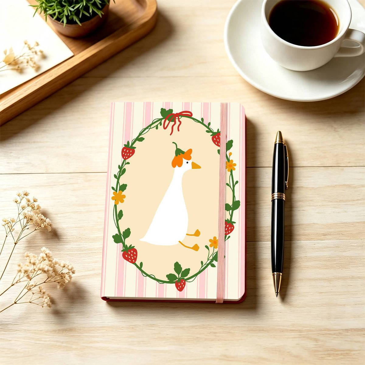 Flower-Crowned Goose in Berries paint by numbers notebook – image 27