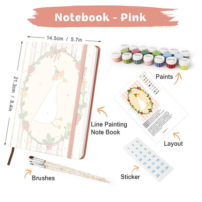 Flower-Crowned Goose in Berries paint by numbers notebook – image 30