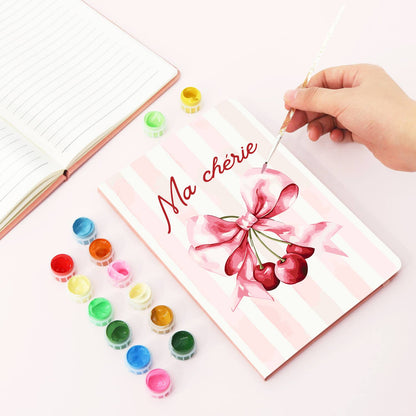 Cherries on a Pink Silk Bow paint by numbers notebook – image 4