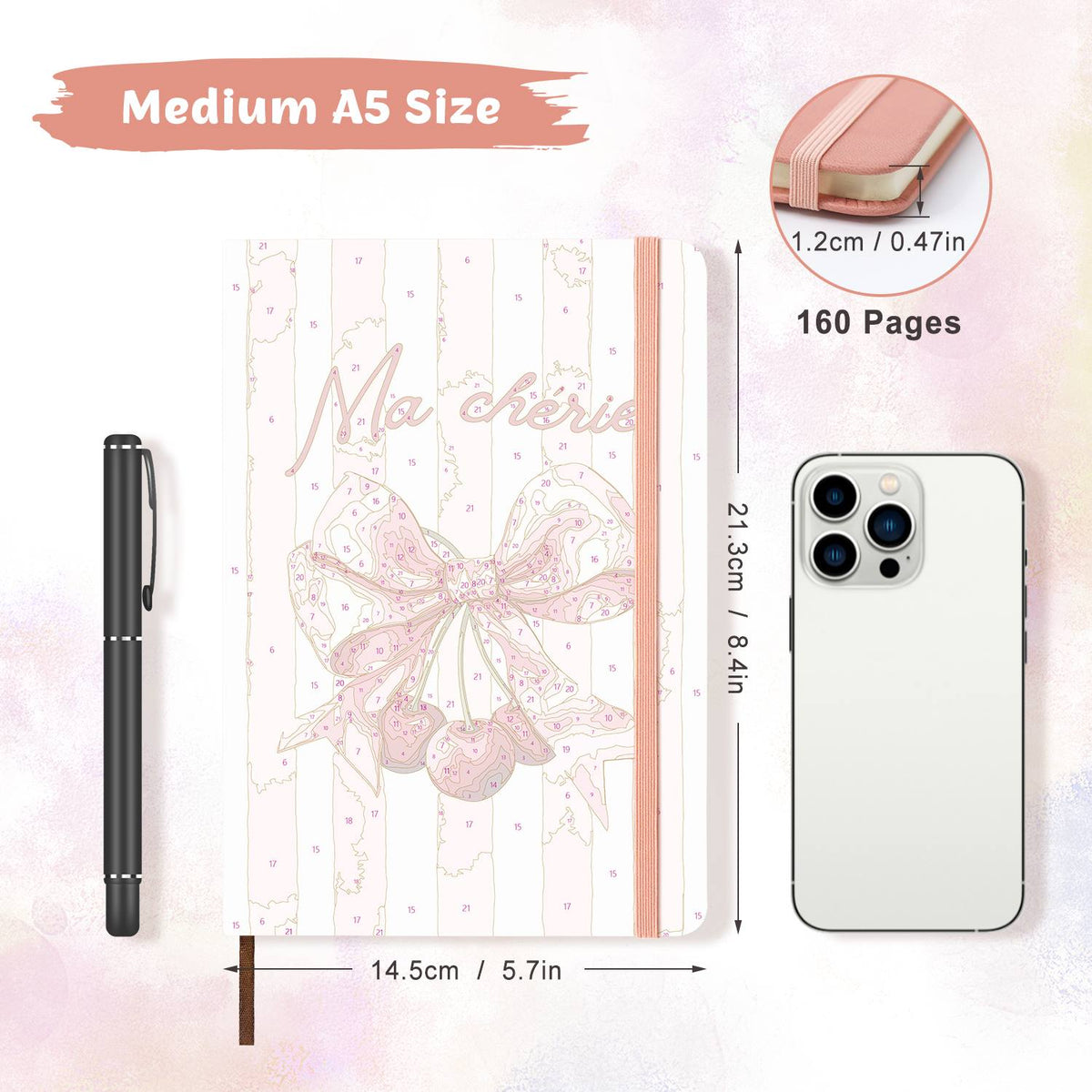 Cherries on a Pink Silk Bow paint by numbers notebook – image 14