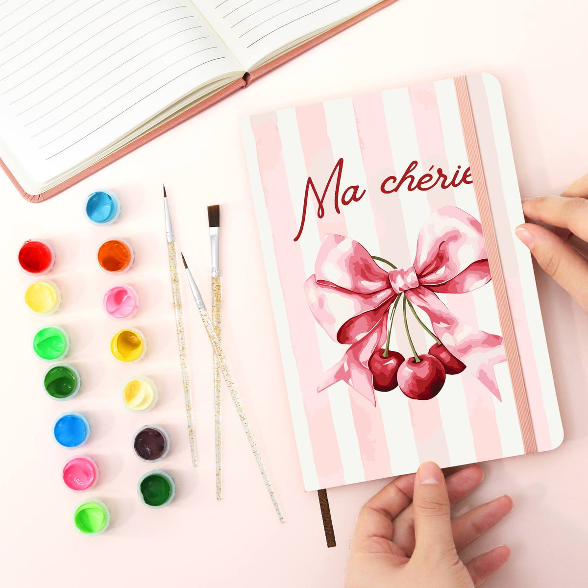 Cherries on a Pink Silk Bow paint by numbers notebook – image 22