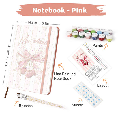 Cherries on a Pink Silk Bow paint by numbers notebook – image 30