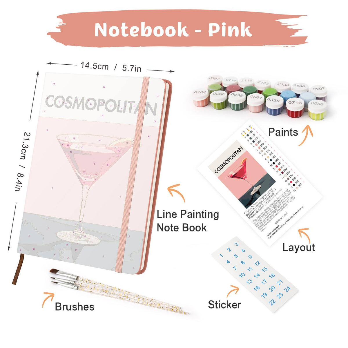 Rosy Martini with Orange Twist paint by numbers notebook – image 23