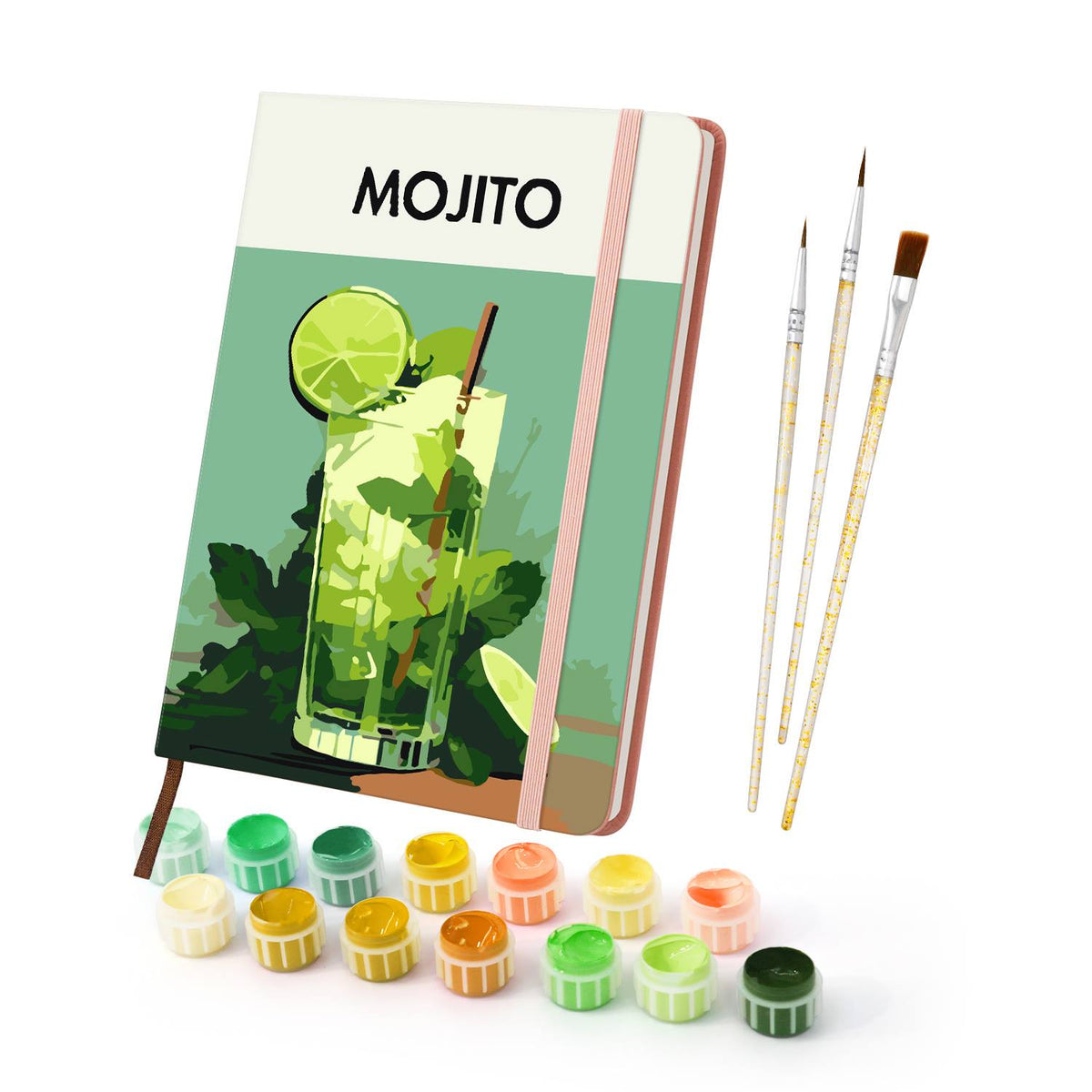 Muddled Mint and Lime Cooler paint by numbers notebook – image 2