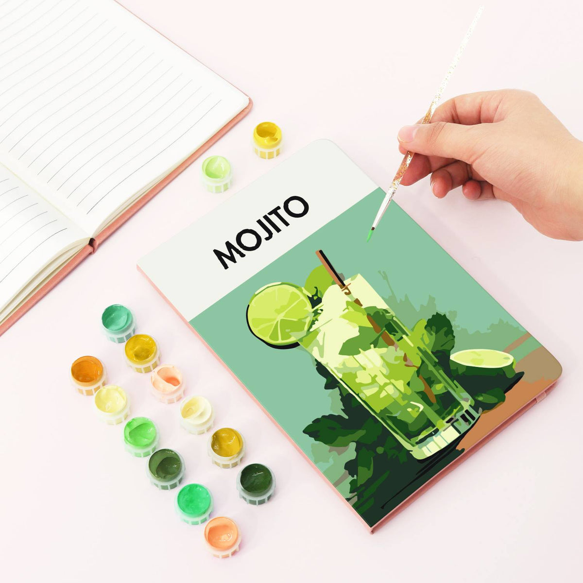 Muddled Mint and Lime Cooler paint by numbers notebook – image 4
