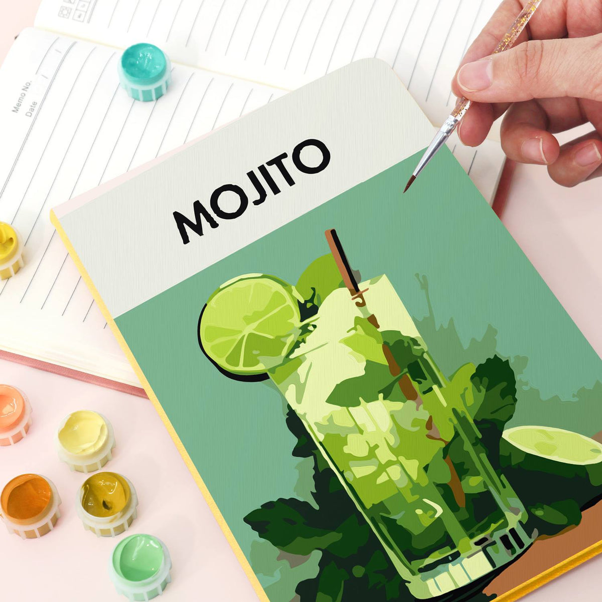 Muddled Mint and Lime Cooler paint by numbers notebook – image 17
